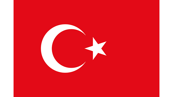 Vlag van Turkije - in kleur op transparante achtergrond - 600 * 337 pixels 
